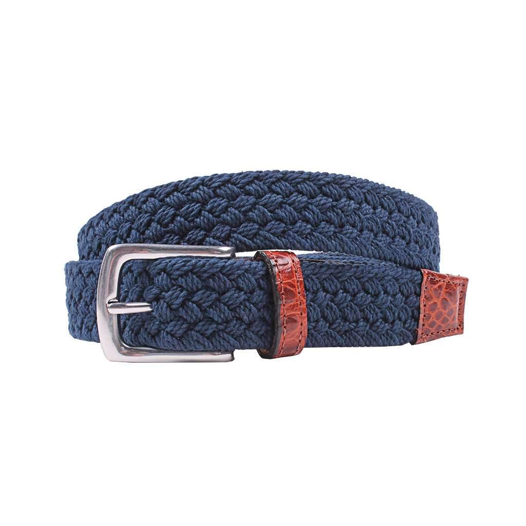 Littlefield Cotton Braid Belt in True Navy by Country Club Prep - Country Club Prep