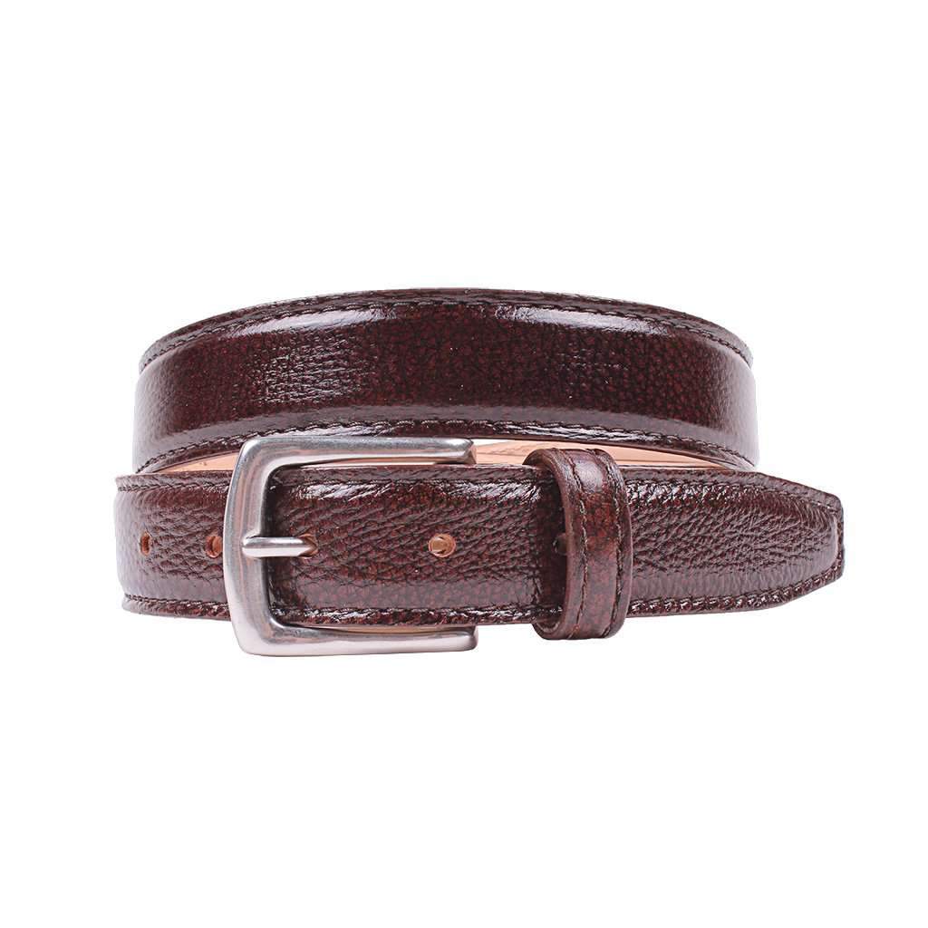 Torrence Deerskin Dress Belt in Chestnut by Country Club Prep - Country Club Prep