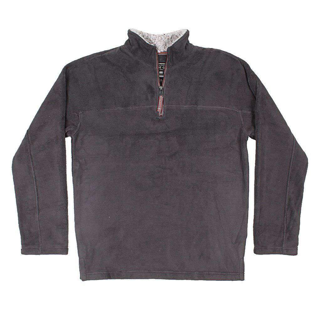 Big Sky Fleece 1/4 Zip Pullover in Soft Black by True Grit - Country Club Prep