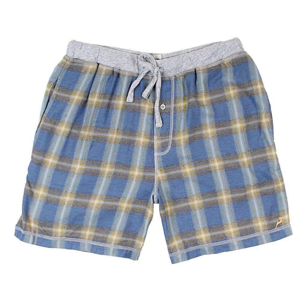 Dakota Plaid Flannel Boxer in Blue by True Grit - Country Club Prep