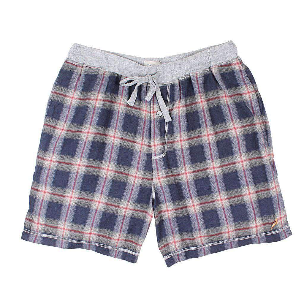 Dakota Plaid Flannel Boxer in Indigo by True Grit - Country Club Prep