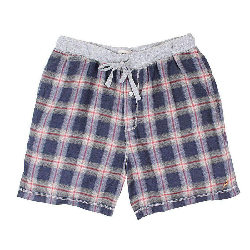 Dakota Plaid Flannel Boxer in Indigo by True Grit - Country Club Prep