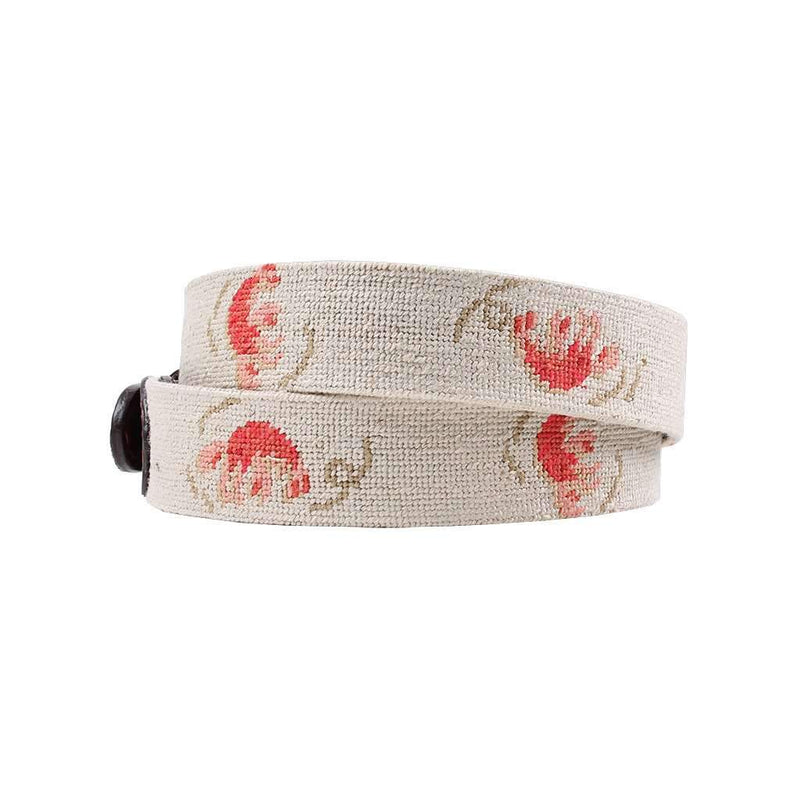 Vineyard Vines Lobster Roll Needlepoint Belt in Light Khaki by Smathers & Branson - Country Club Prep