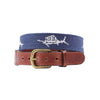 Vineyard Vines Billfish Needlepoint Belt in Navy by Smathers & Branson - Country Club Prep