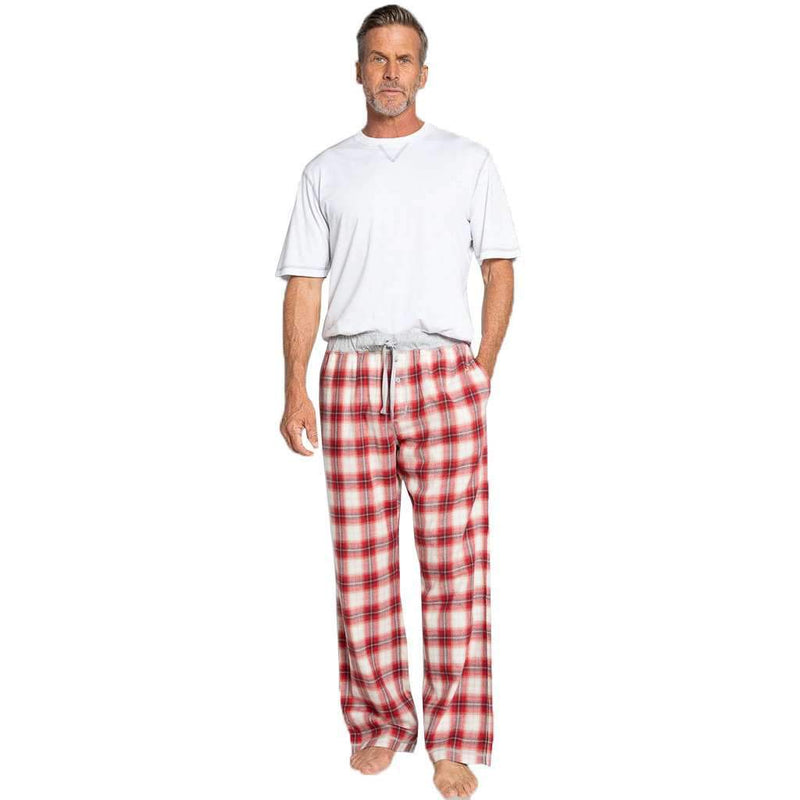 Shadow Plaid Flannel Pant in Barn Red by True Grit - Country Club Prep