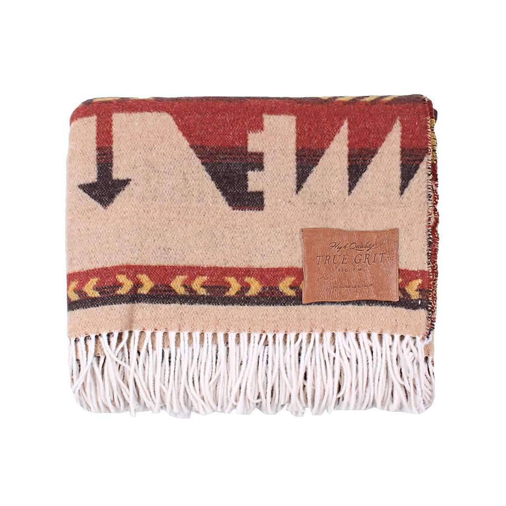 Mesa Fringe Blanket in Red by True Grit - Country Club Prep