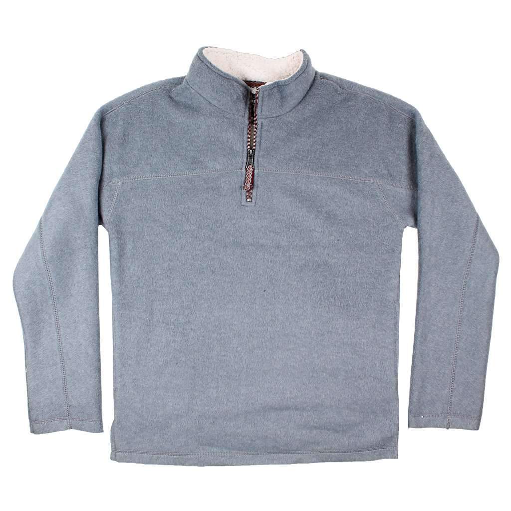 Melange & Sherpa 1/4 Zip Pullover in Heather Grey by True Grit - Country Club Prep