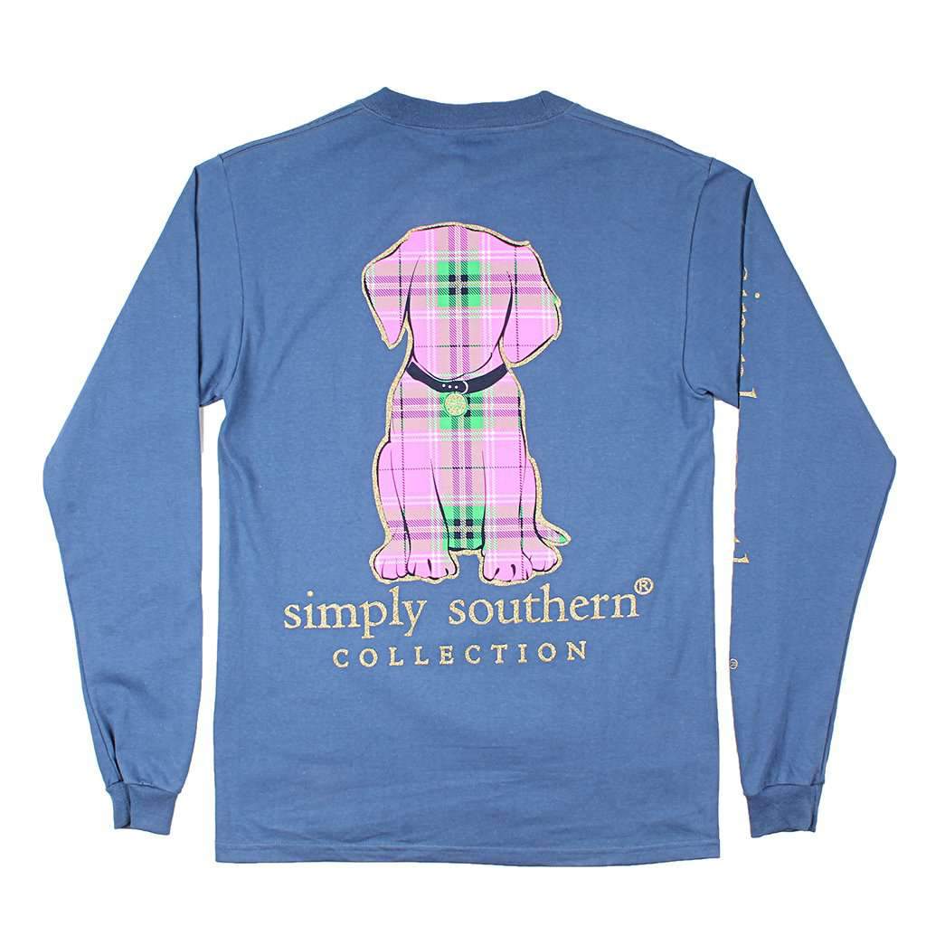 Preppy Puppy Tee in Moonrise by Simply Southern - Country Club Prep