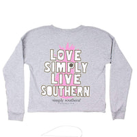 Shortie Live Southern Tee in Heather Grey by Simply Southern - Country Club Prep