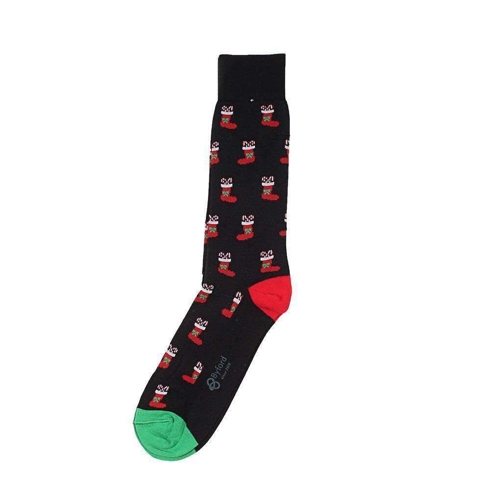 Christmas Stocking Socks in Black by Byford - Country Club Prep