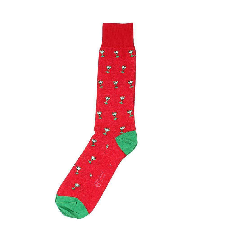 Christmas Martinis Socks in Red by Byford - Country Club Prep