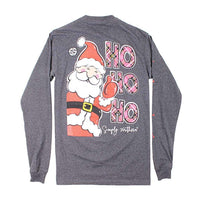 HO HO HO Tee in Dark Heather Grey by Simply Southern - Country Club Prep