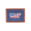 Vineyard Vines American Whale Needlepoint Credit Card Wallet in Classic Navy by Smathers & Branson - Country Club Prep