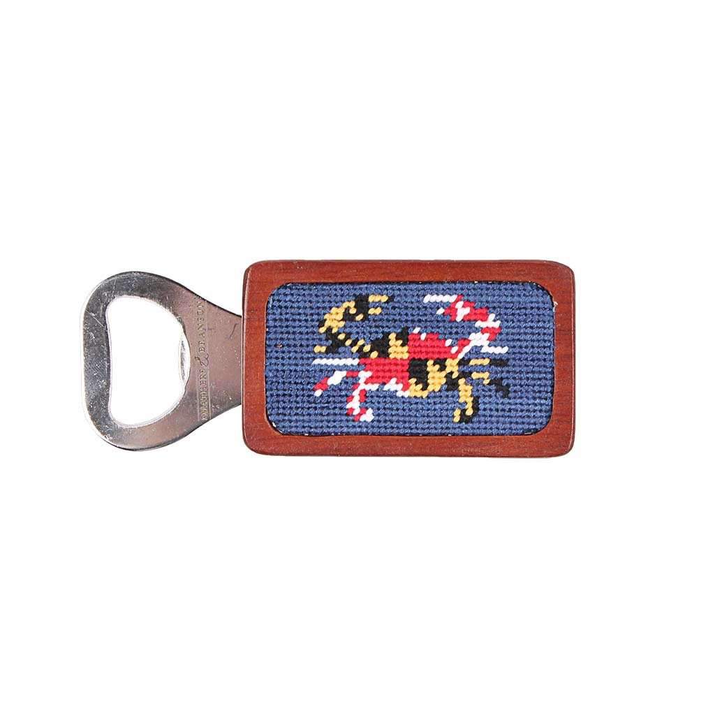 Maryland Flag Crab Needlepoint Bottle Opener in Classic Navy by Smathers & Branson - Country Club Prep