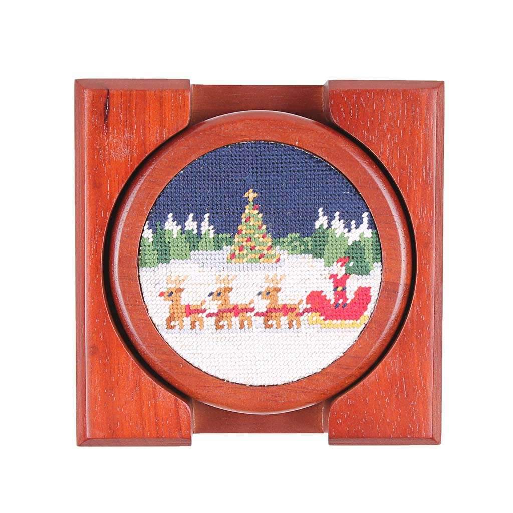 North Pole Needlepoint Coasters by Smathers & Branson - Country Club Prep