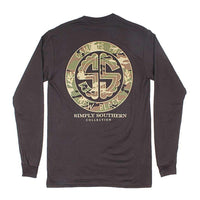 Long Sleeve Camo Tee in Black by Simply Southern - Country Club Prep