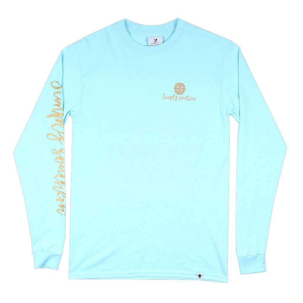 Long Sleeve Plaids Tee in Marine by Simply Southern - Country Club Prep