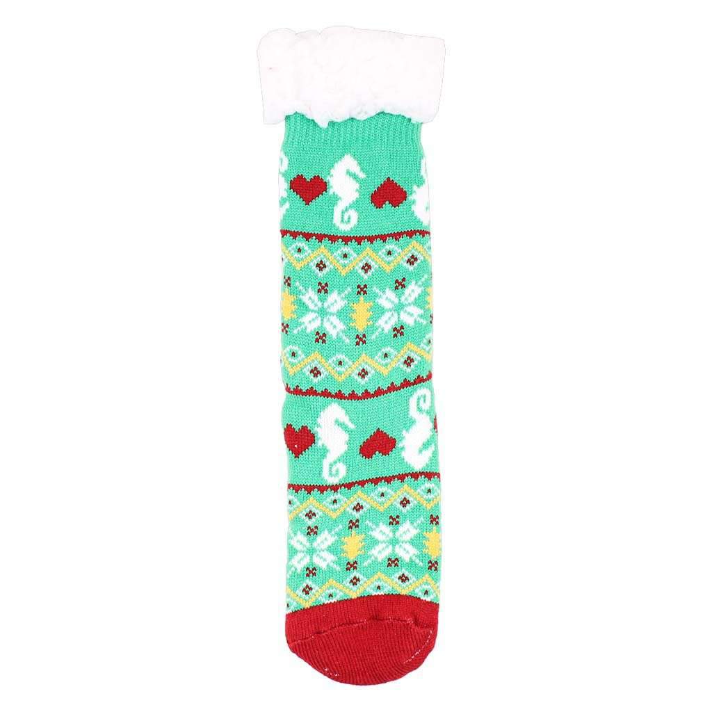 Seahorse Sherpa Lined Socks by Simply Southern - Country Club Prep