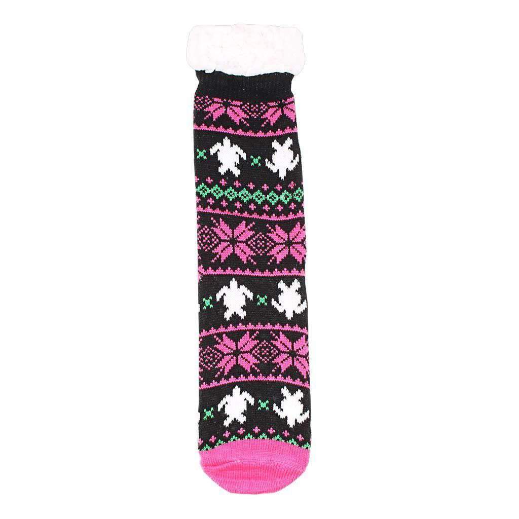 Black Turtle Sherpa Lined Socks by Simply Southern - Country Club Prep