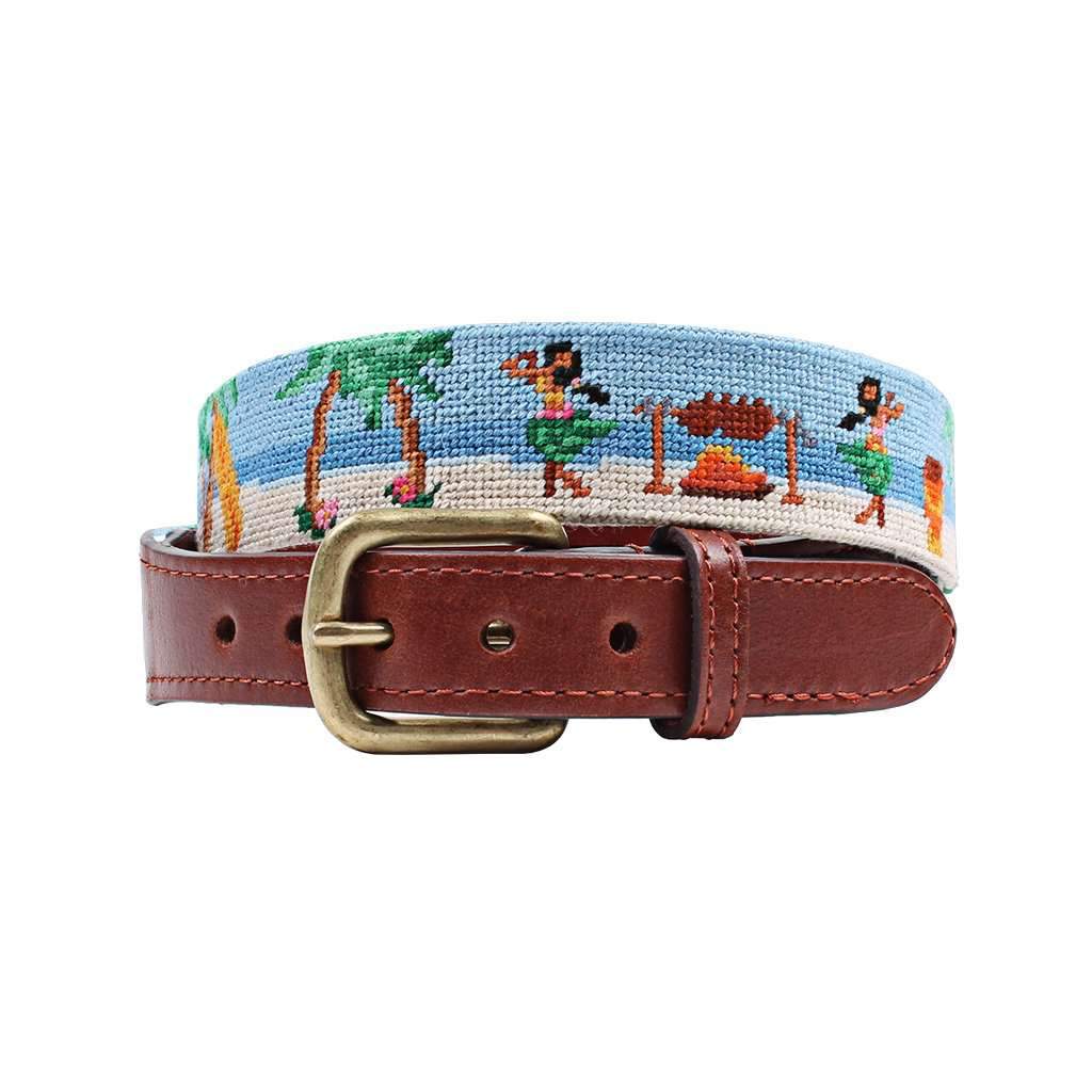 Luau Scene Needlepoint Belt by Smathers & Branson - Country Club Prep