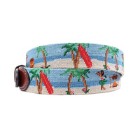 Luau Scene Needlepoint Belt by Smathers & Branson - Country Club Prep