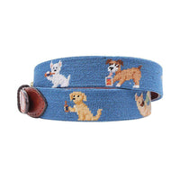 Booze Hounds Needlepoint Belt by Smathers & Branson - Country Club Prep