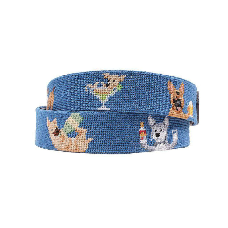 Booze Hounds Needlepoint Belt by Smathers & Branson - Country Club Prep