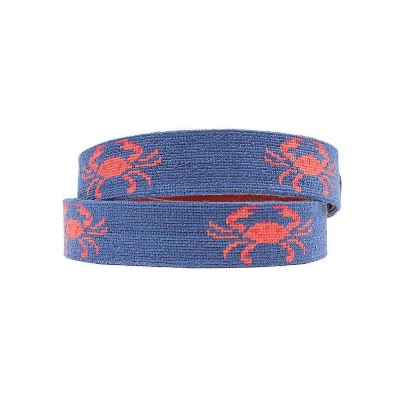 Coral Crab Needlepoint Belt by Smathers & Branson - Country Club Prep