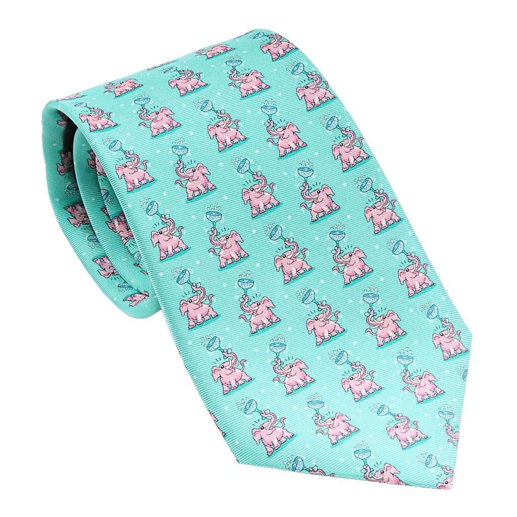 Pink Elephant Necktie by Bird Dog Bay - Country Club Prep