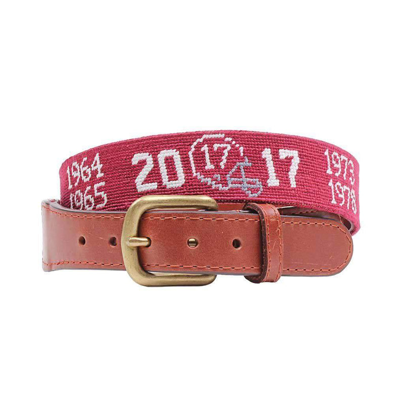 Alabama National Championship Needlepoint Belt by Smathers & Branson - Country Club Prep