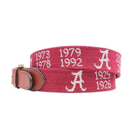 Alabama National Championship Needlepoint Belt by Smathers & Branson - Country Club Prep