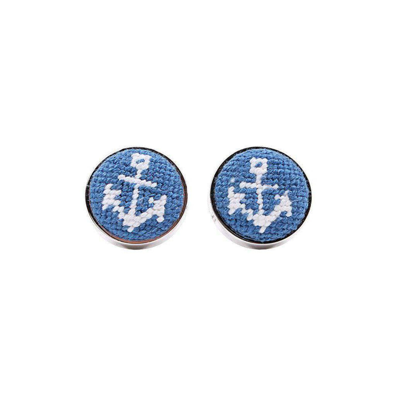 Anchor Needlepoint Cufflinks by Smathers & Branson - Country Club Prep
