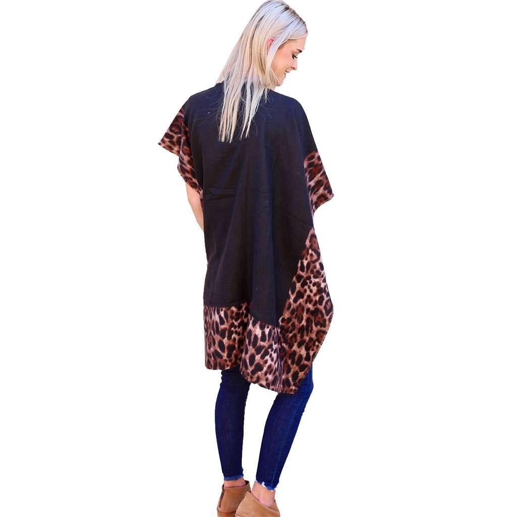 Lyndi Leopard Cozy Flannel Kimono by Caroline Hill - Country Club Prep