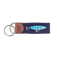 Lures Needlepoint Key Fob in Blue by Smathers & Branson - Country Club Prep