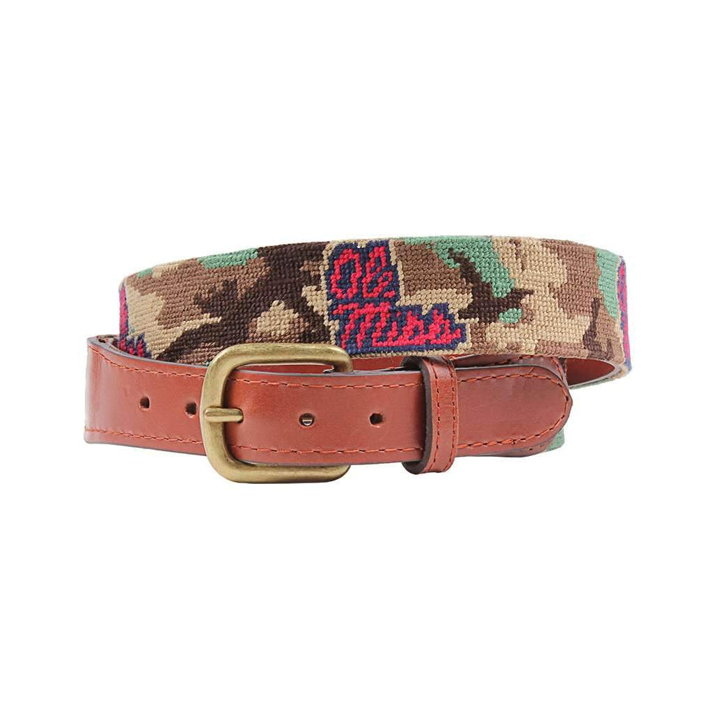 University of Mississippi Camo Needlepoint Belt by Smathers & Branson - Country Club Prep