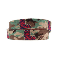 University of Mississippi Camo Needlepoint Belt by Smathers & Branson - Country Club Prep