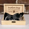 Dark Sky Feather Bow Tie by Southern Snap Co. - Country Club Prep