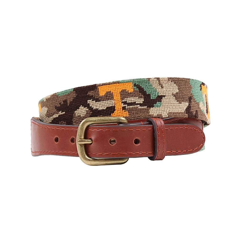 University of Tennessee Power T Camo Needlepoint Belt by Smathers & Branson - Country Club Prep