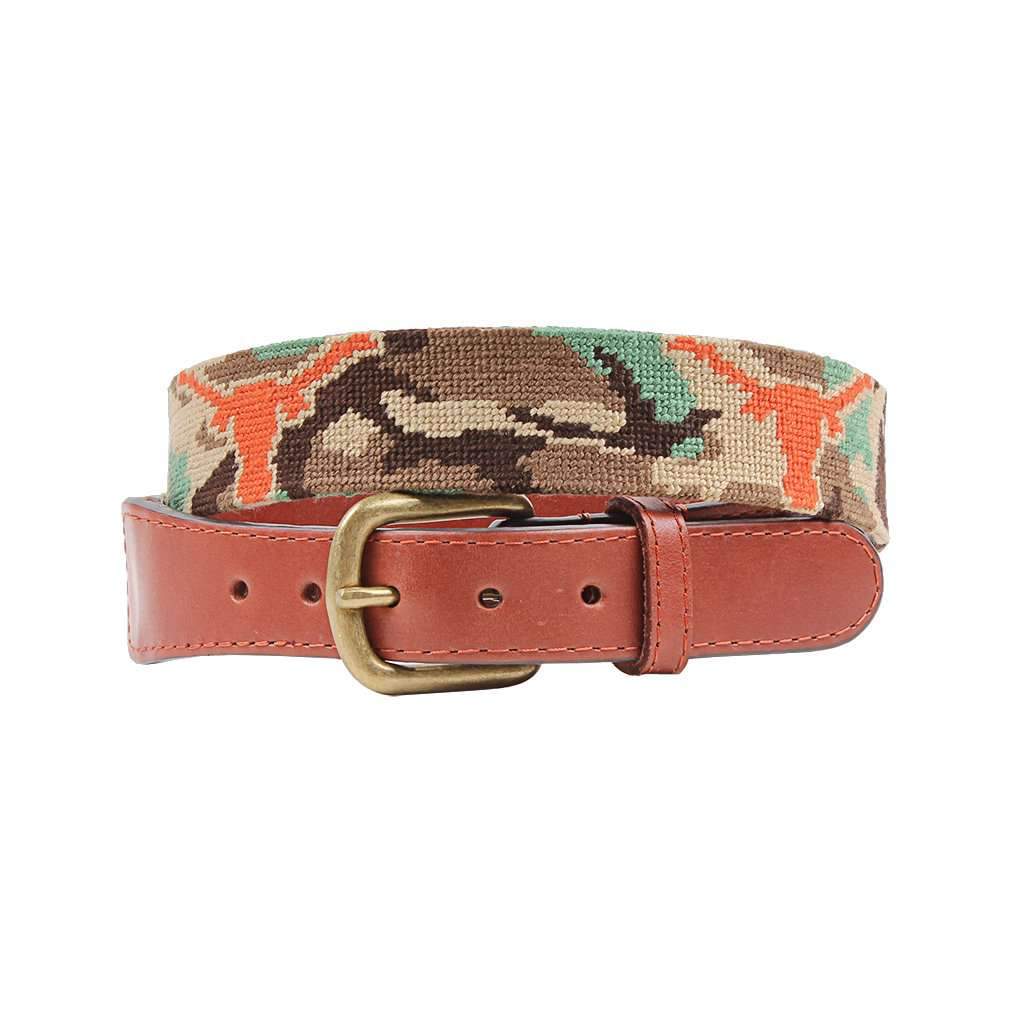 University of Texas Camo Needlepoint Belt by Smathers & Branson - Country Club Prep