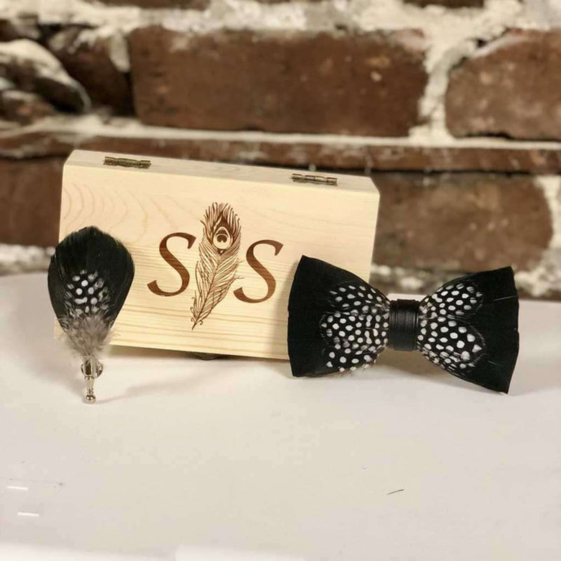 Dark Sky Feather Bow Tie by Southern Snap Co. - Country Club Prep