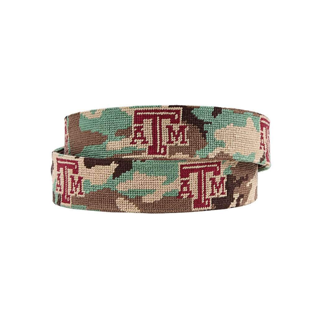 Texas A&M University Camo Needlepoint Belt by Smathers & Branson - Country Club Prep