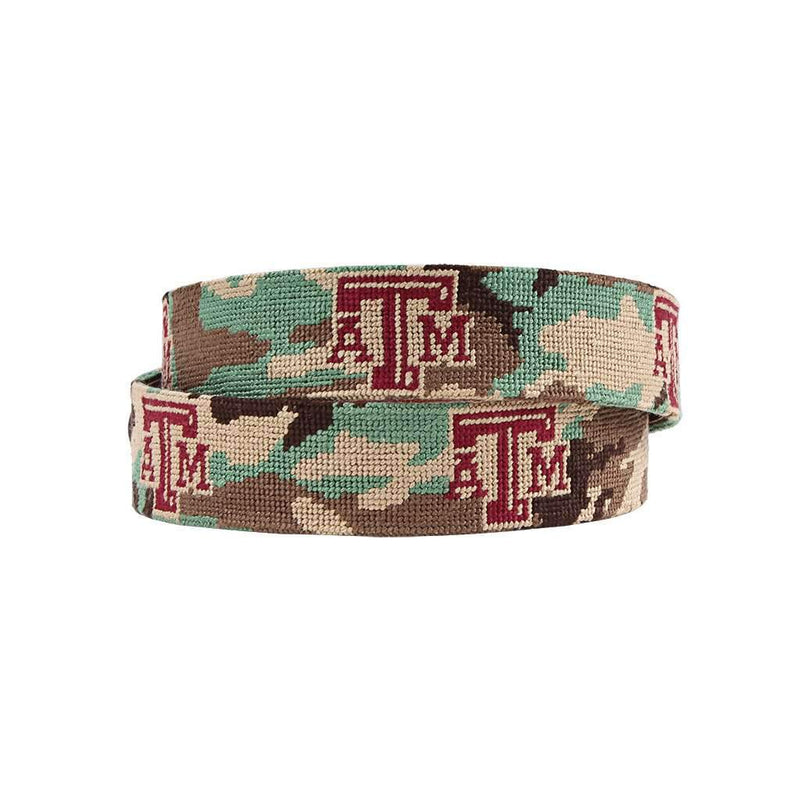 Texas A&M University Camo Needlepoint Belt by Smathers & Branson - Country Club Prep