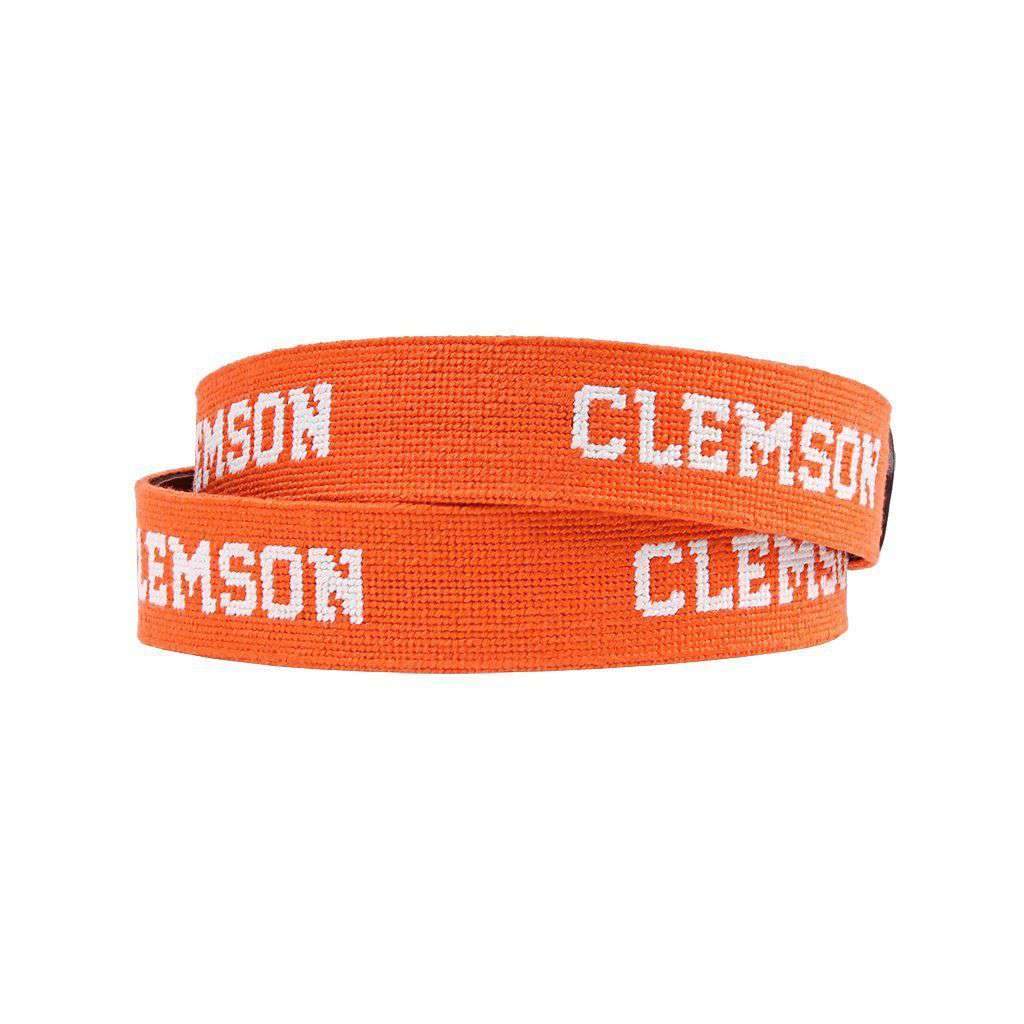 Clemson University Text Needlepoint Belt by Smathers & Branson - Country Club Prep