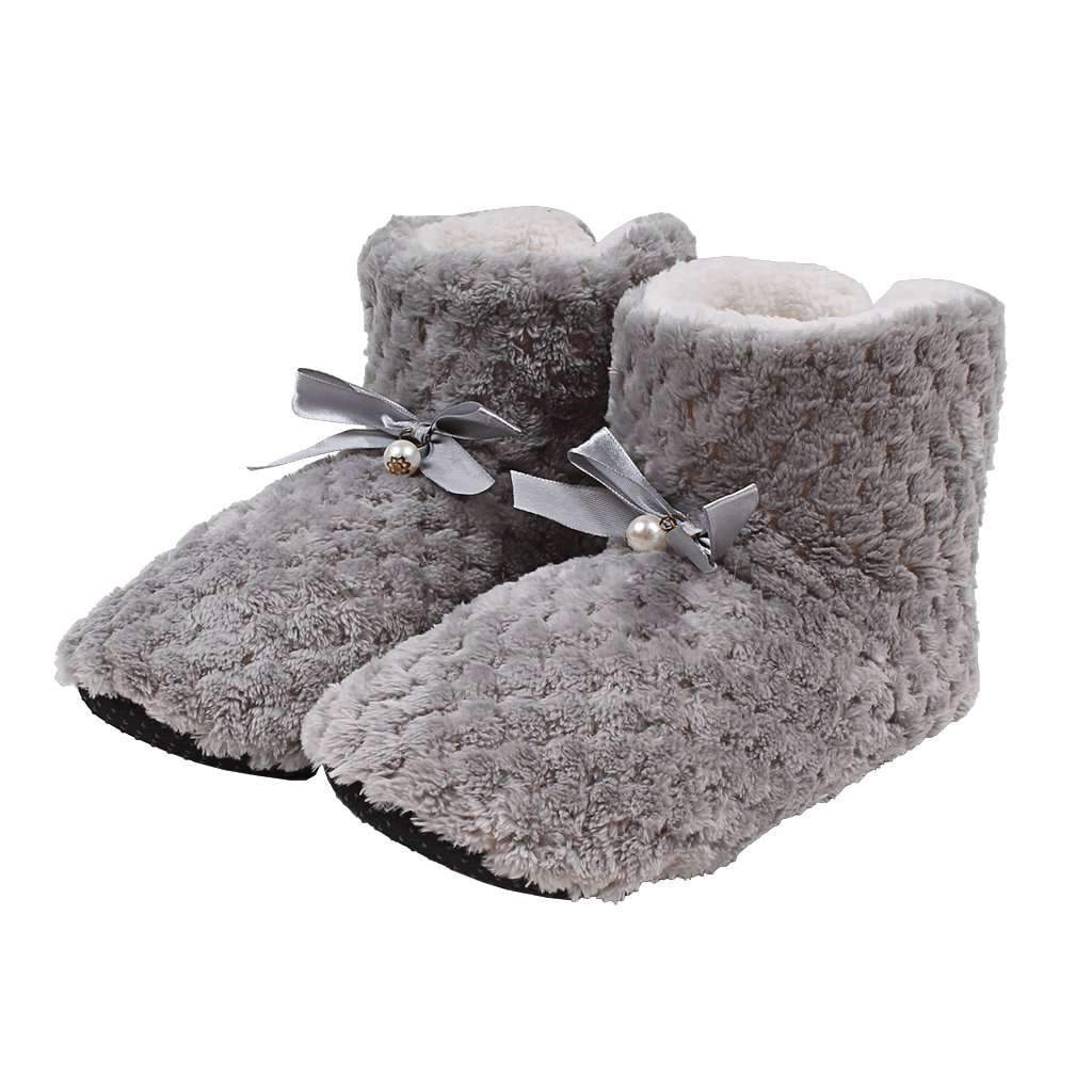 Pearl Bow Fleece Booties by Nordic Fleece - Country Club Prep