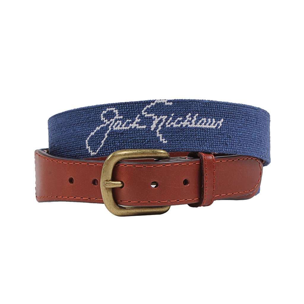 Jack Nicklaus Golden Bear Needlepoint Belt by Smathers & Branson - Country Club Prep