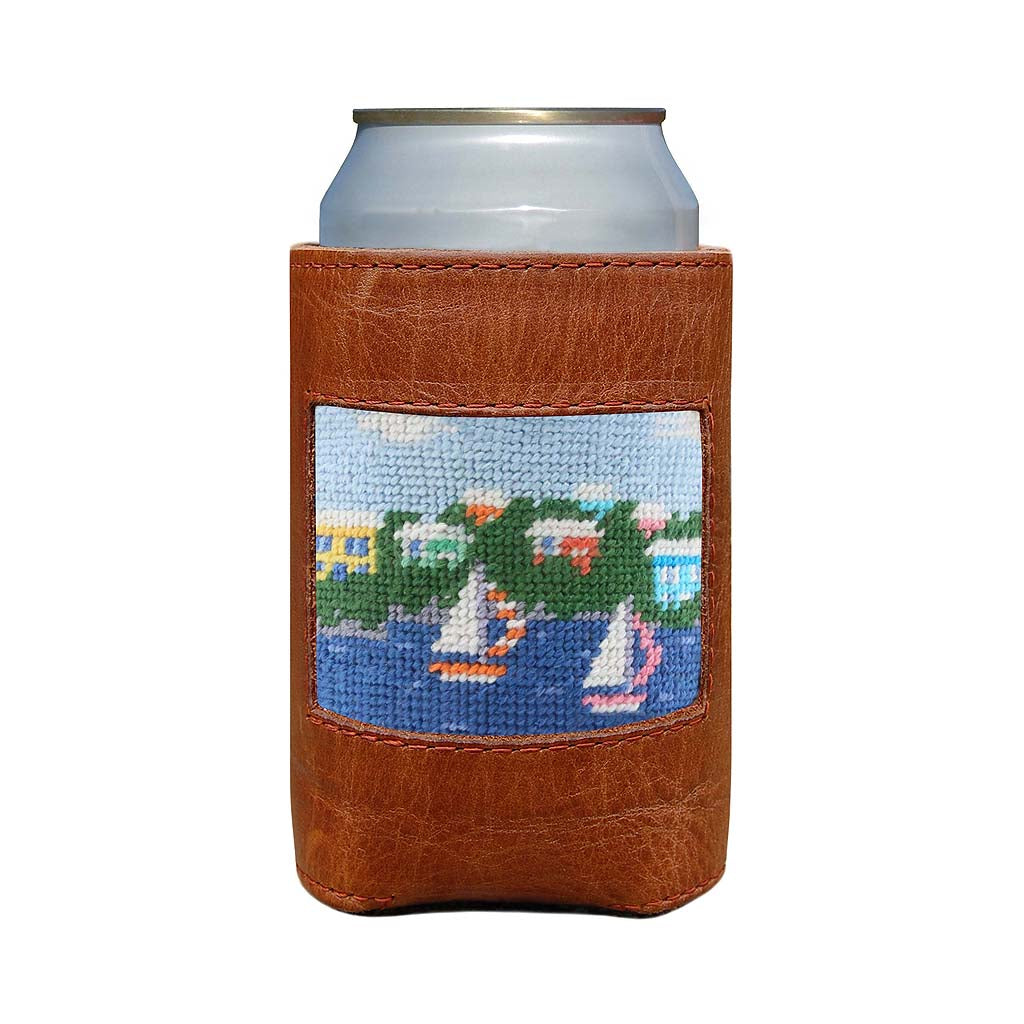 Island Time Needlepoint Can Cooler by Smathers & Branson - Country Club Prep