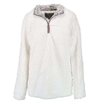 The Original Frosty Tipped Pile 1/2 Zip Pullover in Ivory by True Grit - Country Club Prep