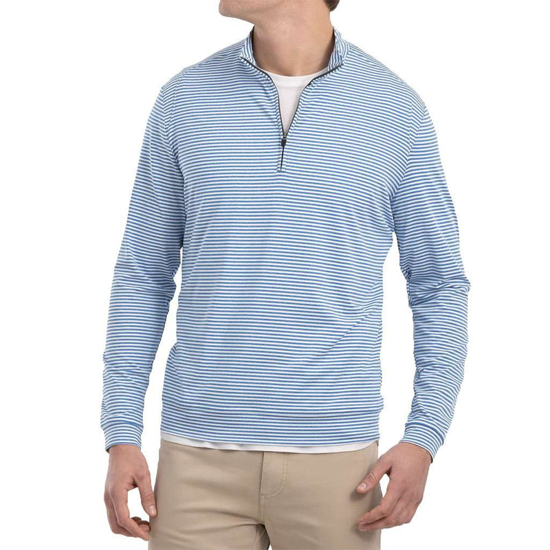 Turn Light Weight Striped Prep-Formance 1/4 Zip Pullover by Johnnie-O - Country Club Prep