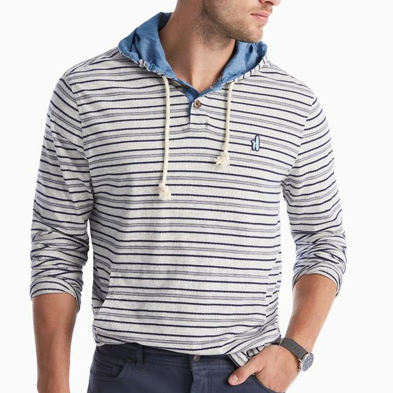 Rylan Heathered Hoodie Henley by Johnnie-0 - Country Club Prep