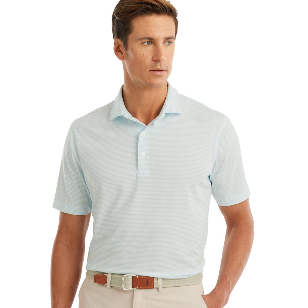 Albatross Prep-Formance Striped Polo in Barbados Blue by Johnnie-O - Country Club Prep